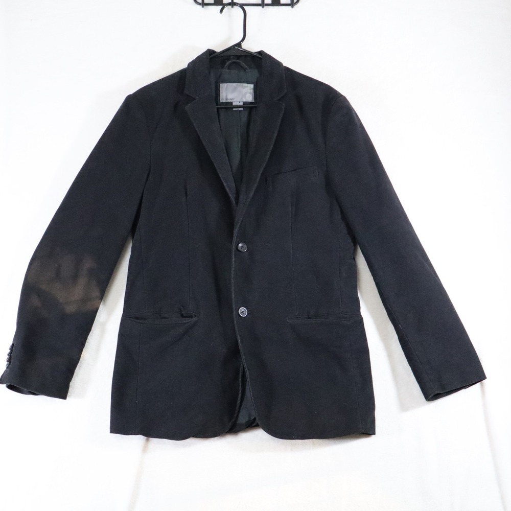 Old Navy Mens M Black Cotton Blazer Sport Coat Two Button Unstructured Jacket